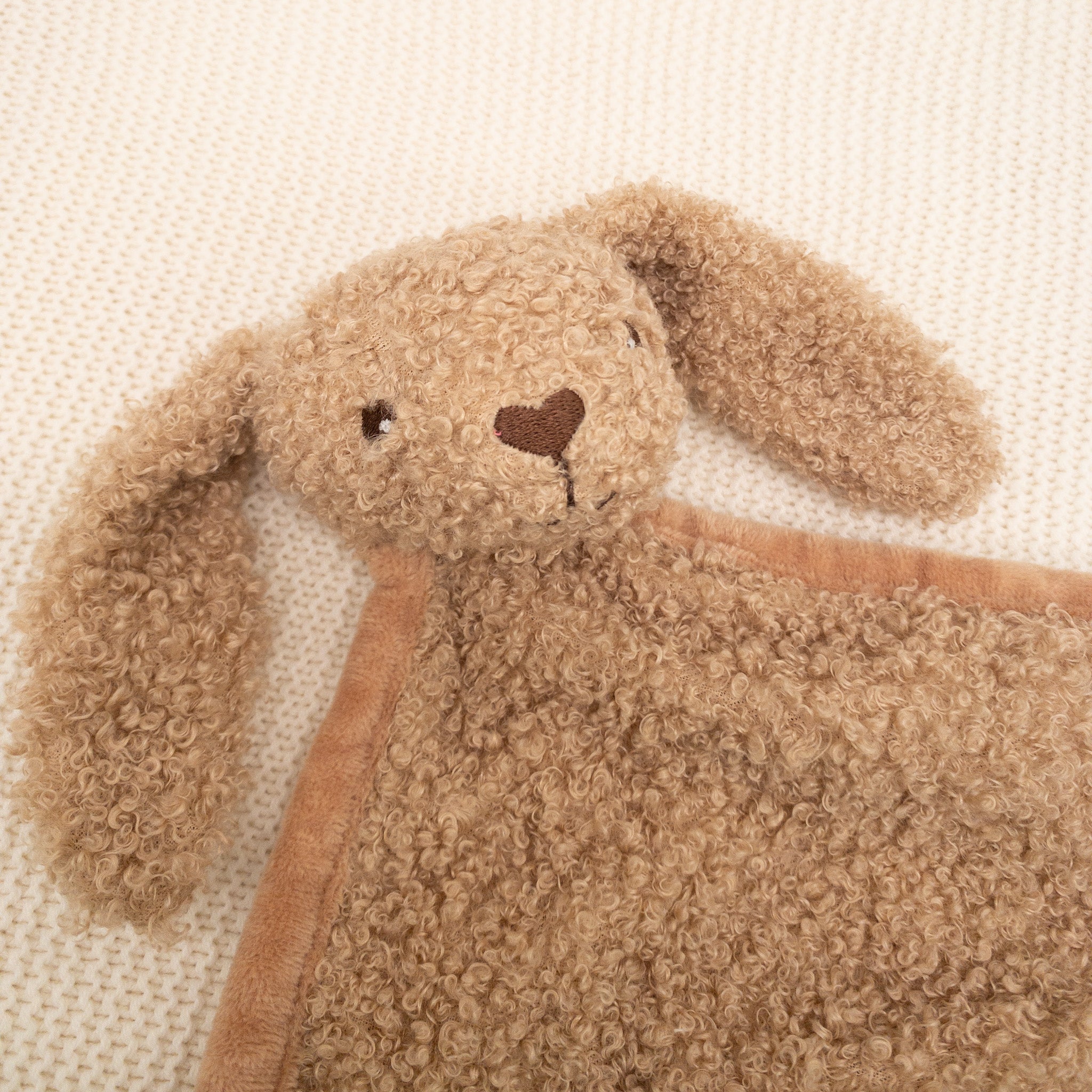 Schmusetuch Hase in beige mit Personalisierung für Babys - super kuscheliges Schnullertuch