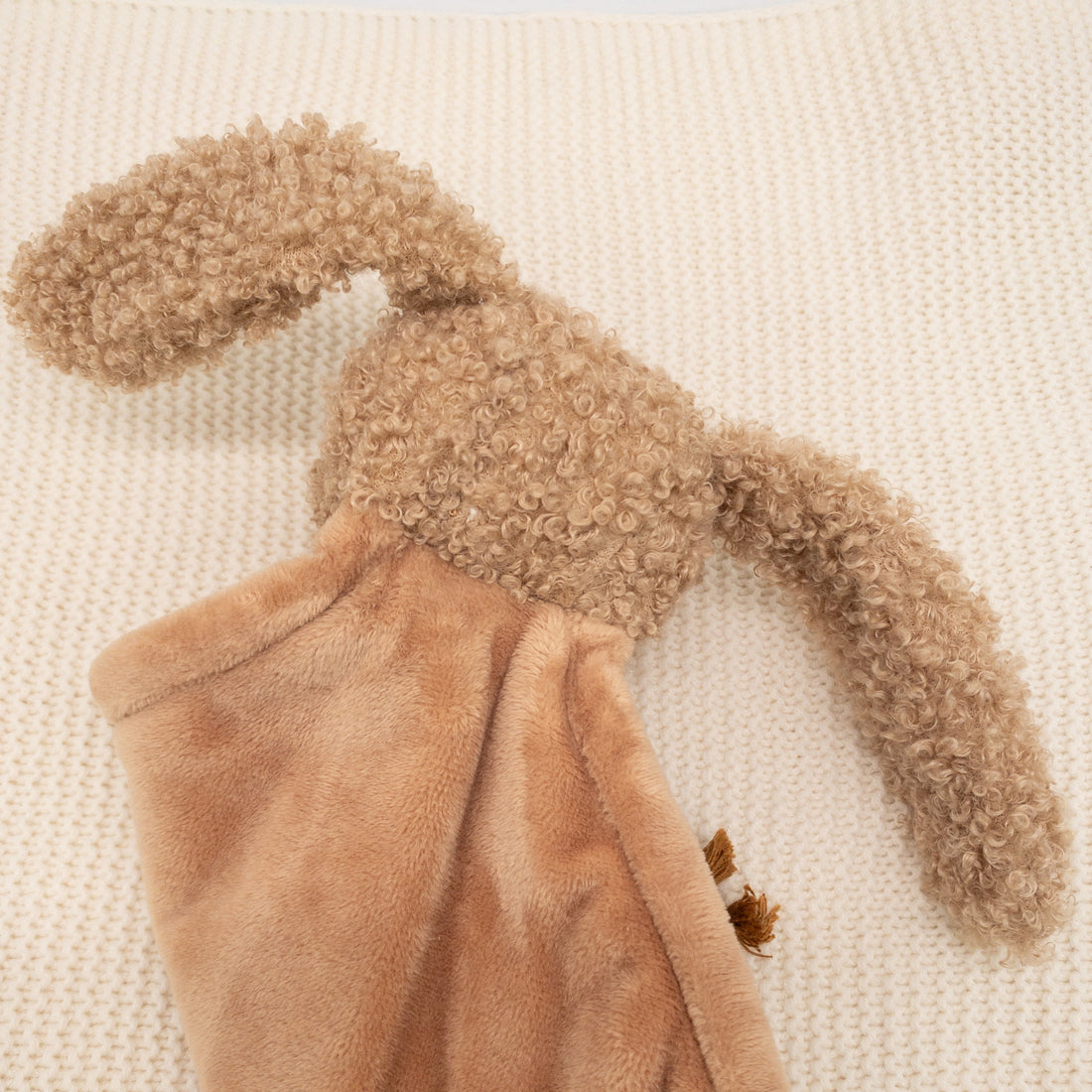 Schmusetuch Hase in beige mit Personalisierung für Babys - super kuscheliges Schnullertuch