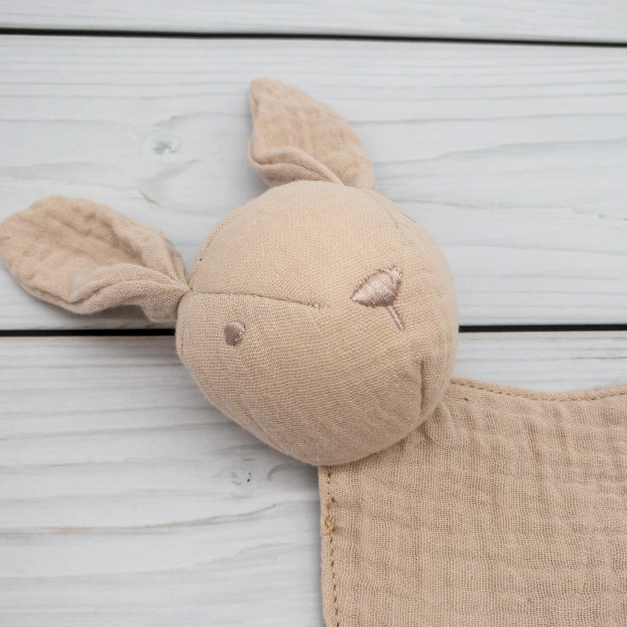 Schnuffeltuch Schmusetuch Hase beige mit Personalisierung für Babys