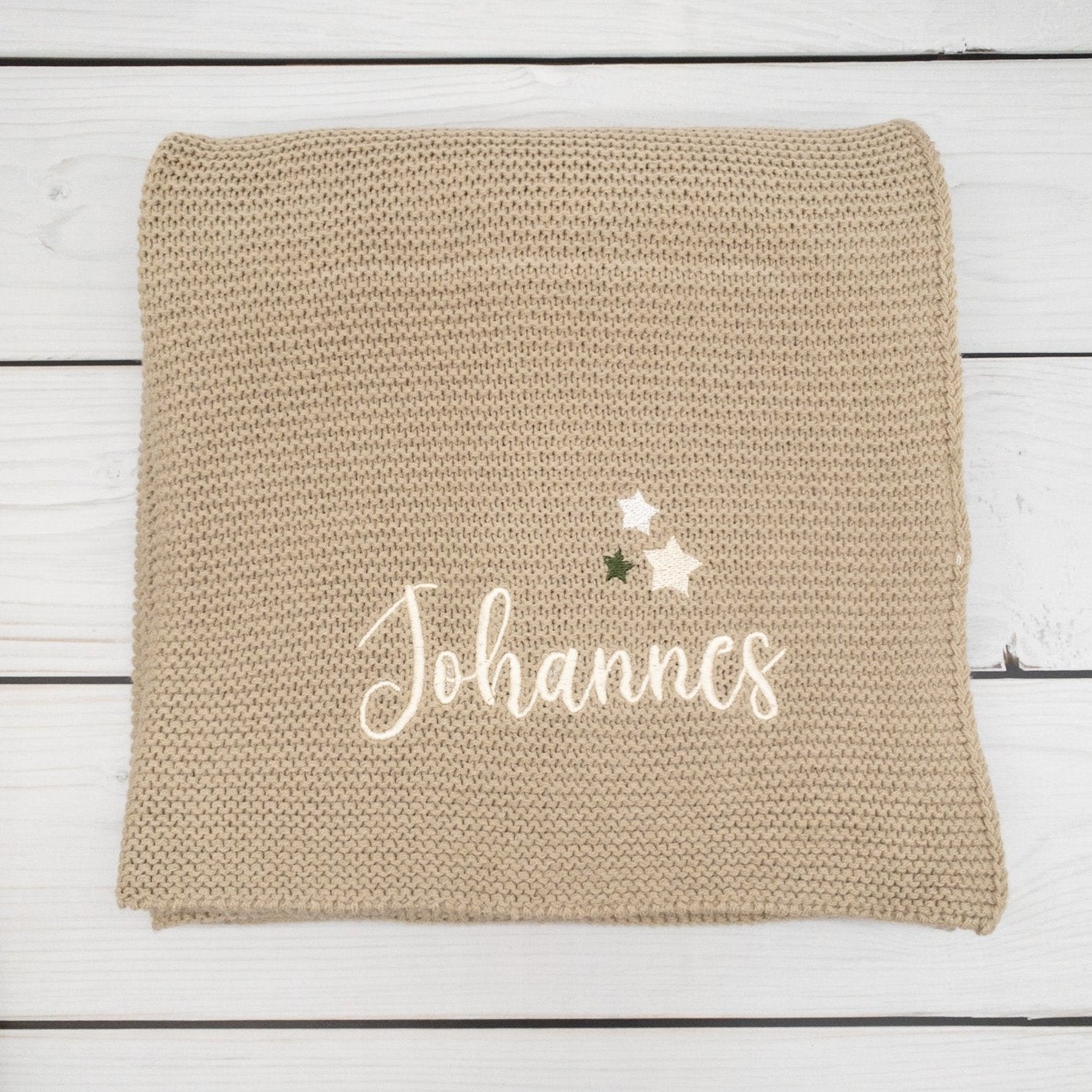 Personalisierte Babydecke mit Sterne für Babys - Schönes Geschenk zur Taufe