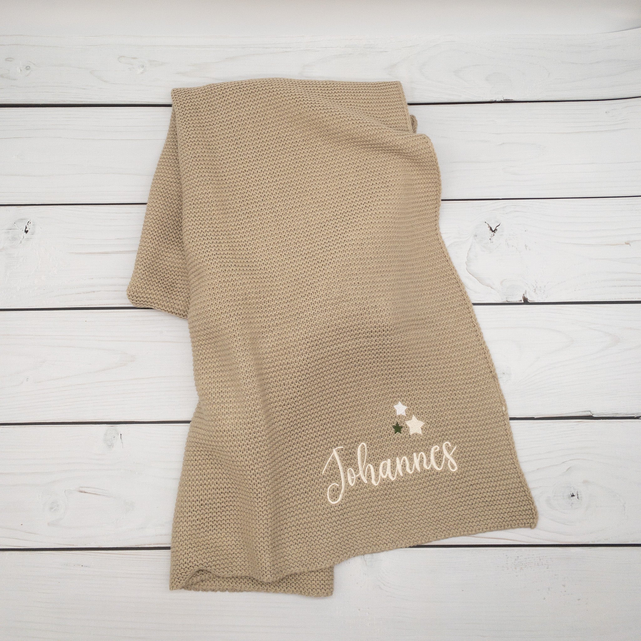 Personalisierte Babydecke mit Sterne für Babys - Schönes Geschenk zur Taufe