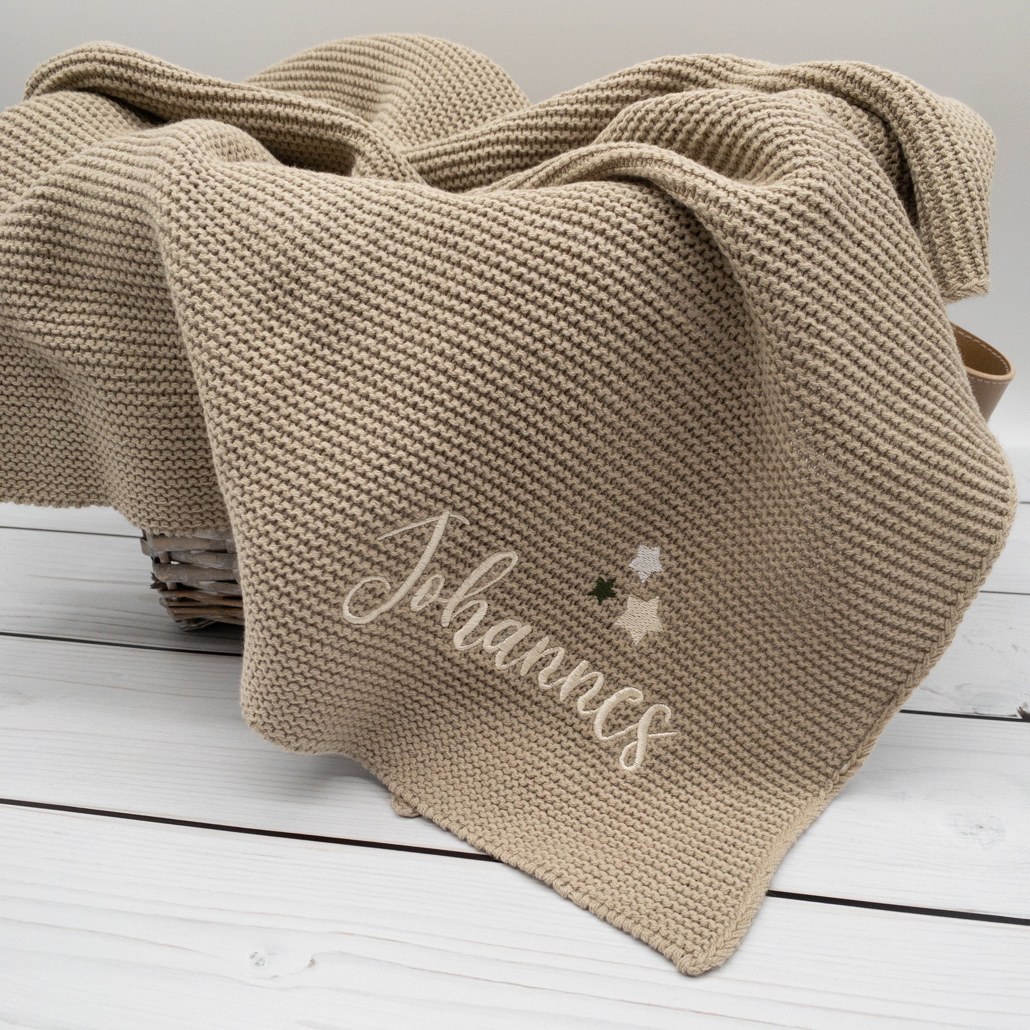 Personalisierte Babydecke mit Sterne für Babys - Schönes Geschenk zur Taufe