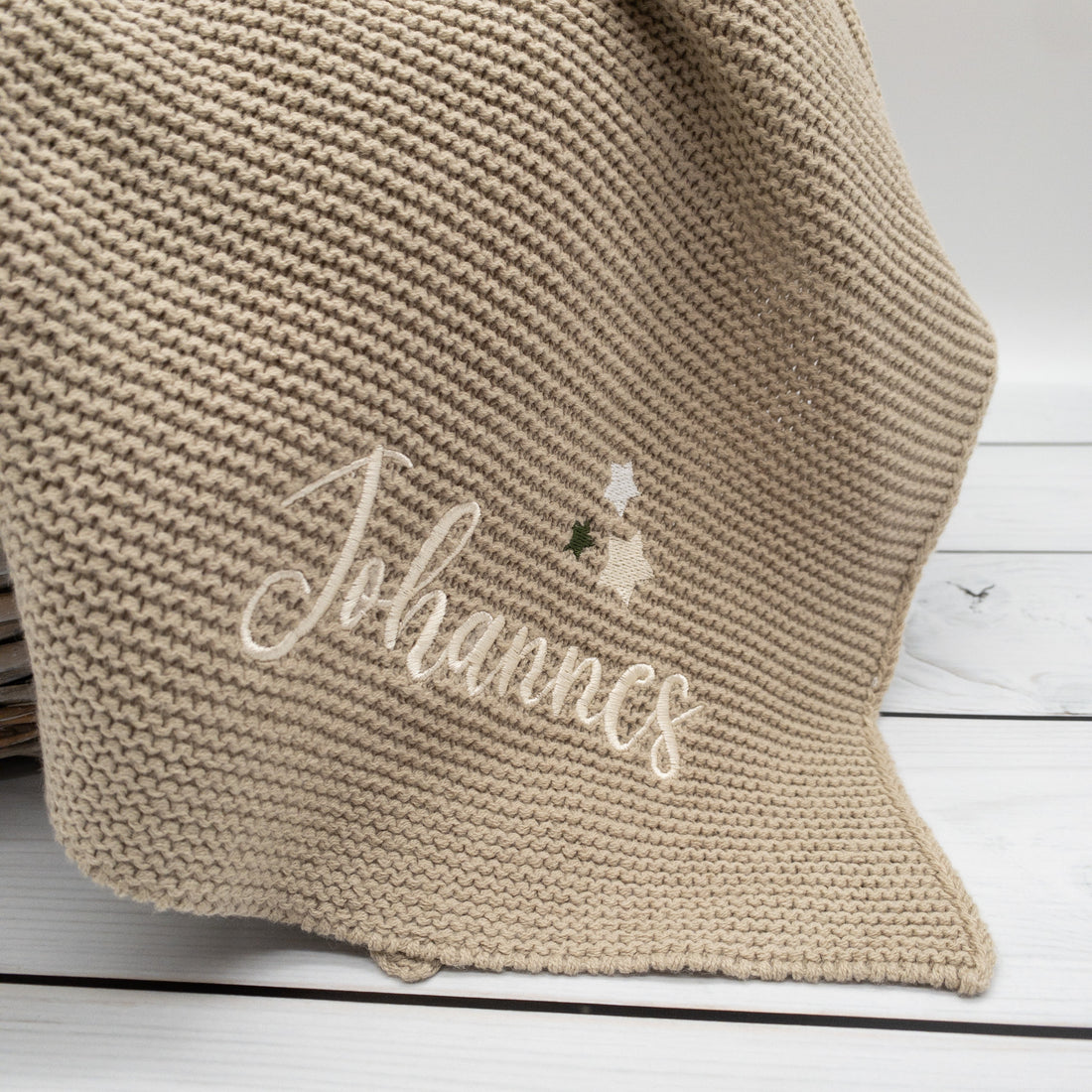 Personalisierte Babydecke mit Sterne für Babys 75 x 100cm - Schönes Geschenk zur Taufe