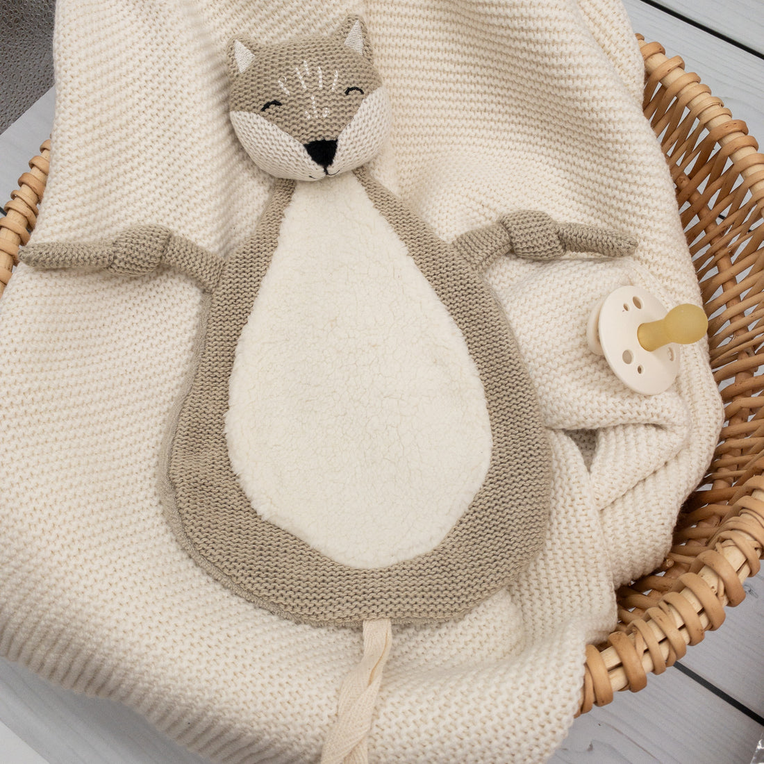 Schnuffeltuch Schmusetuch Fuchs grün mit Personalisierung für Babys