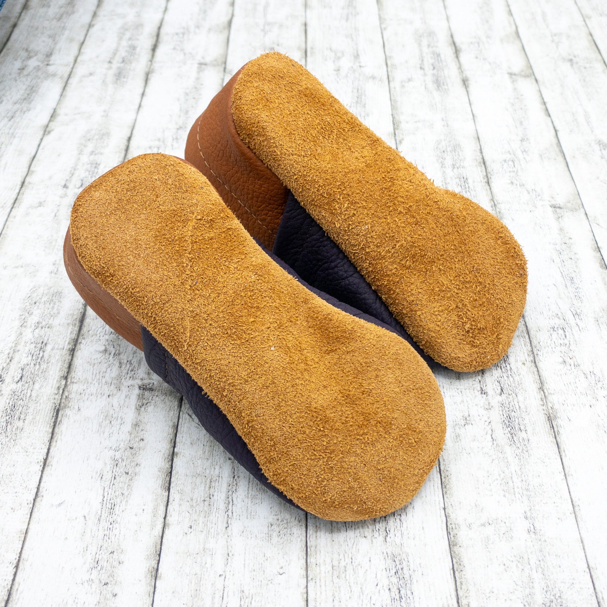 Krabbelschuhe mit Fuchsmädchen und Personalisierung aus Echtleder