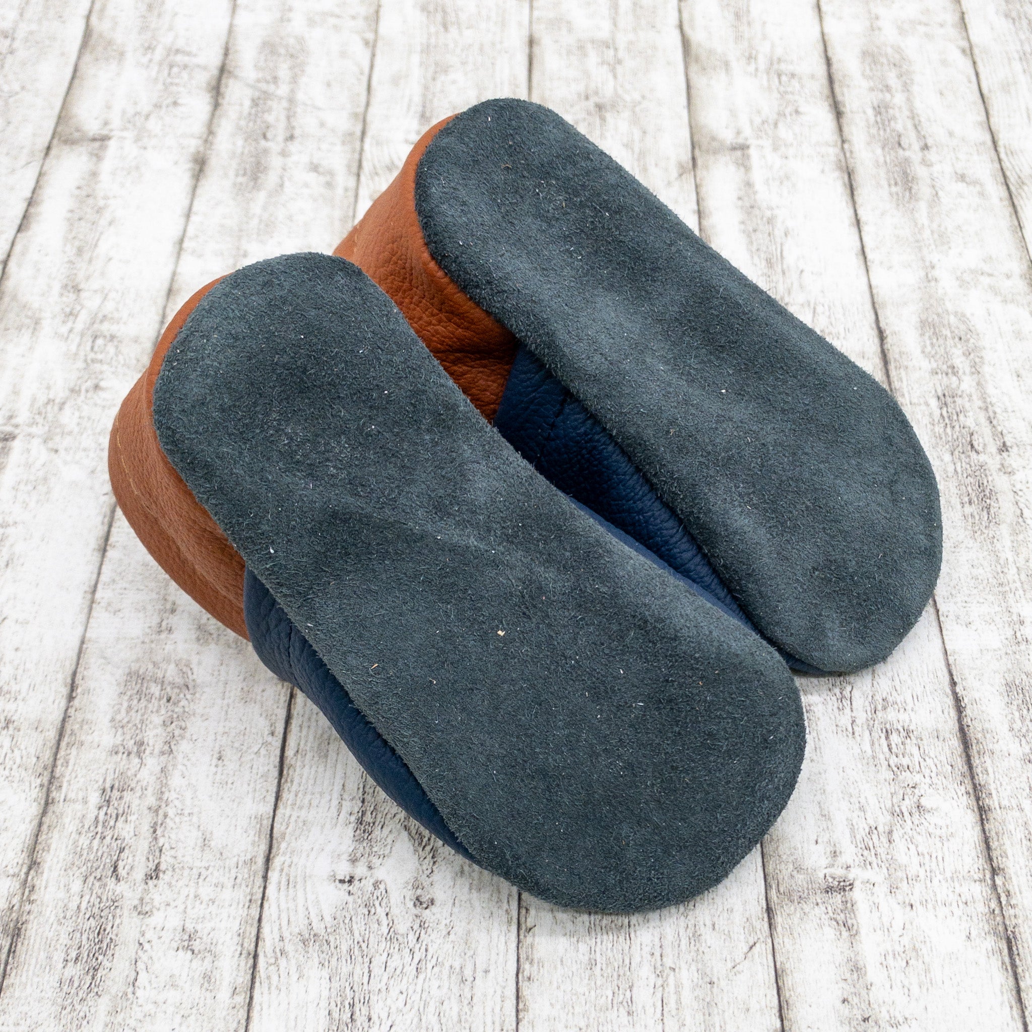 Krabbelschuhe mit Fuchs und Personalisierung aus Echtleder