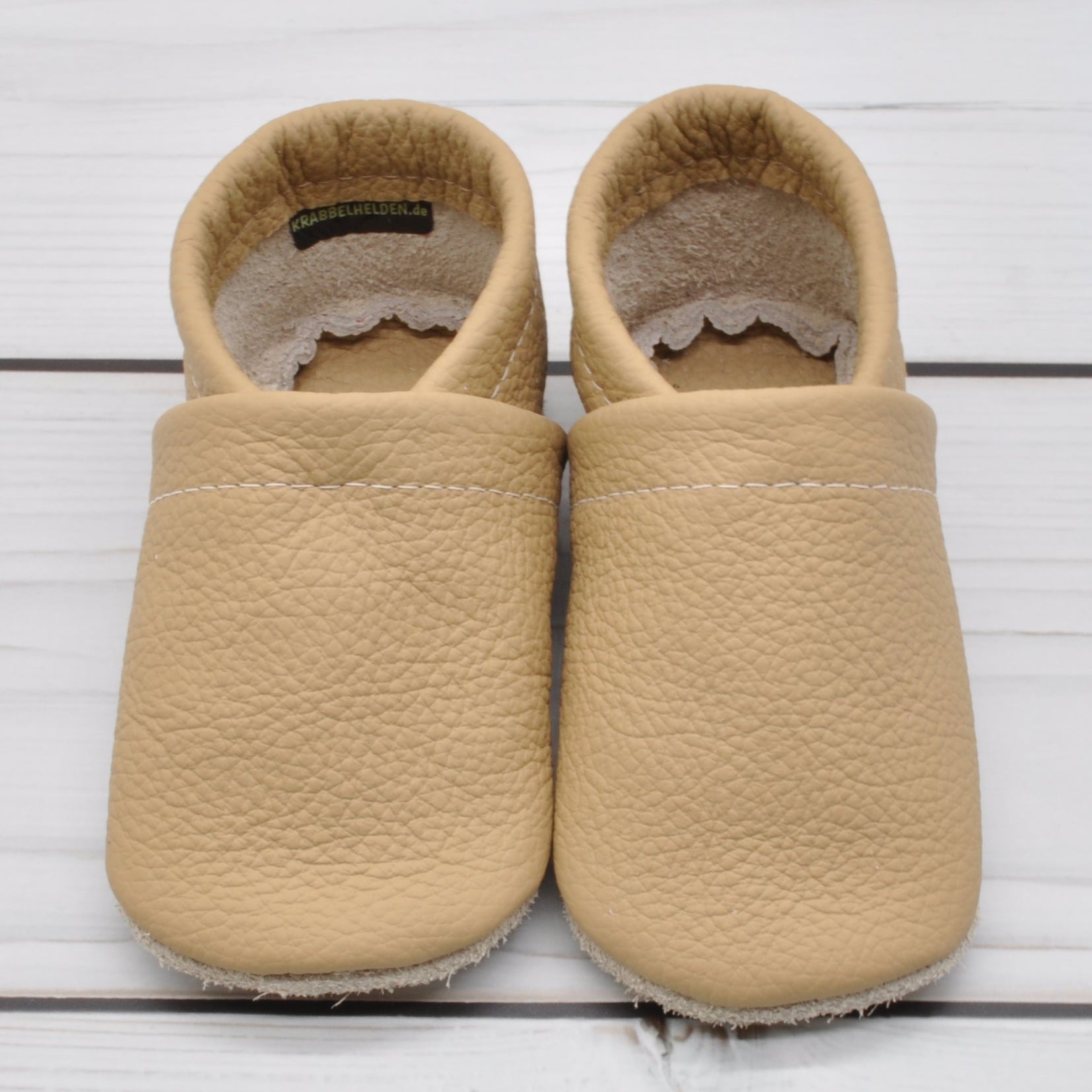 Krabbelschuhe in Farbe sand in Größe 19