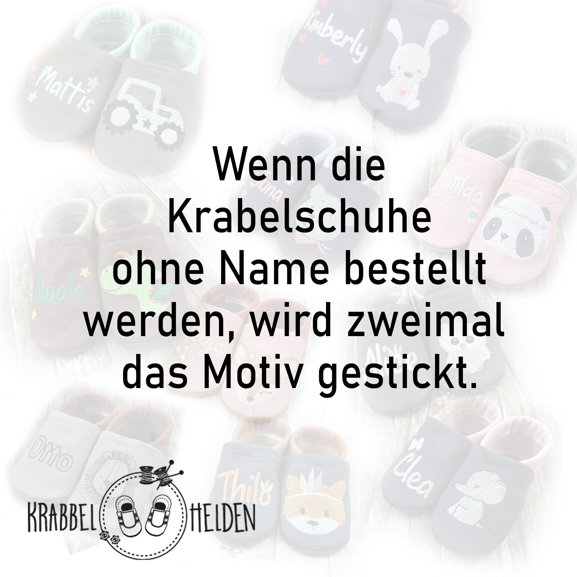 Krabbelschuhe mit Pusteblume und Personalisierung aus Echtleder