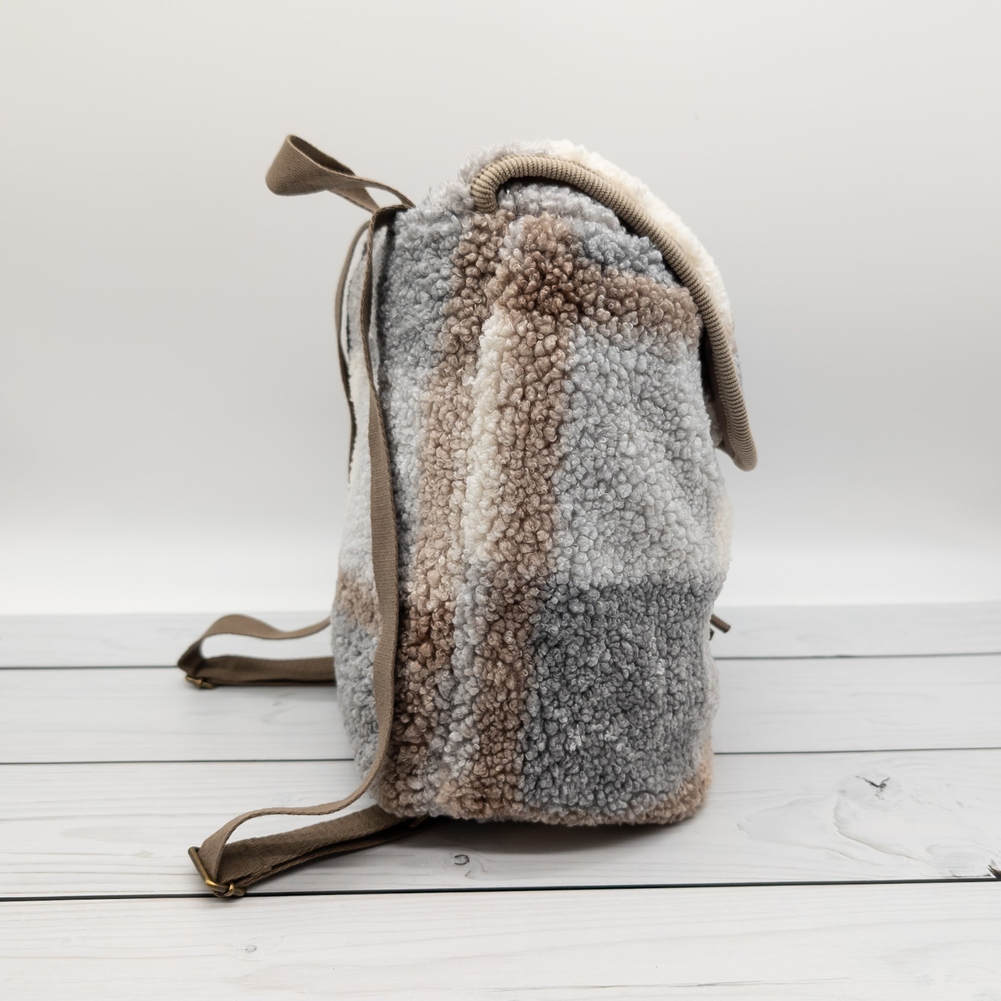 Teddy Kinder Rucksack kariert - personalisiert mit Namen - toller Kindergartenrucksack