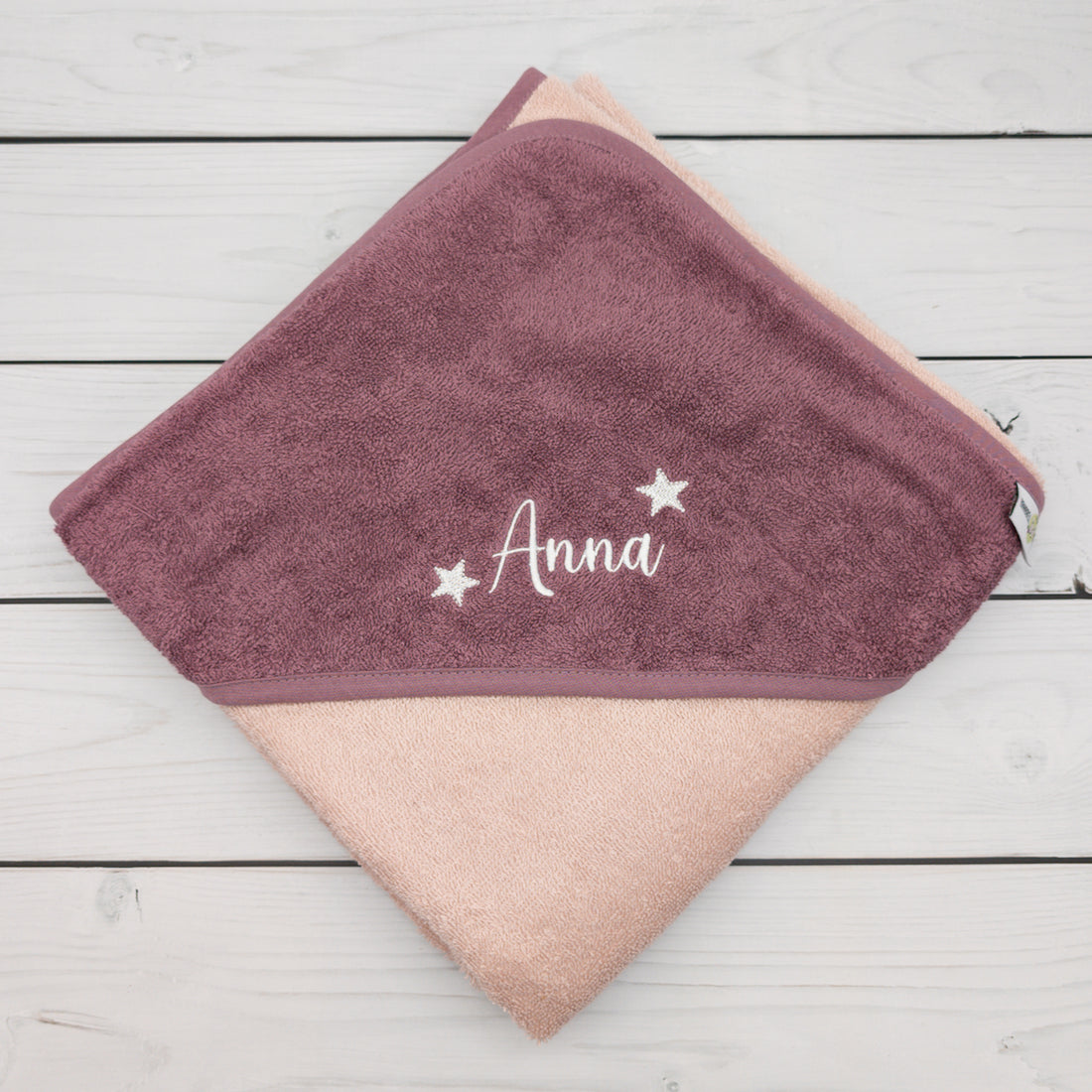 Kapuzenhandtuch bestickt mit Namen, Handtuch, 100x100cm personalisiert