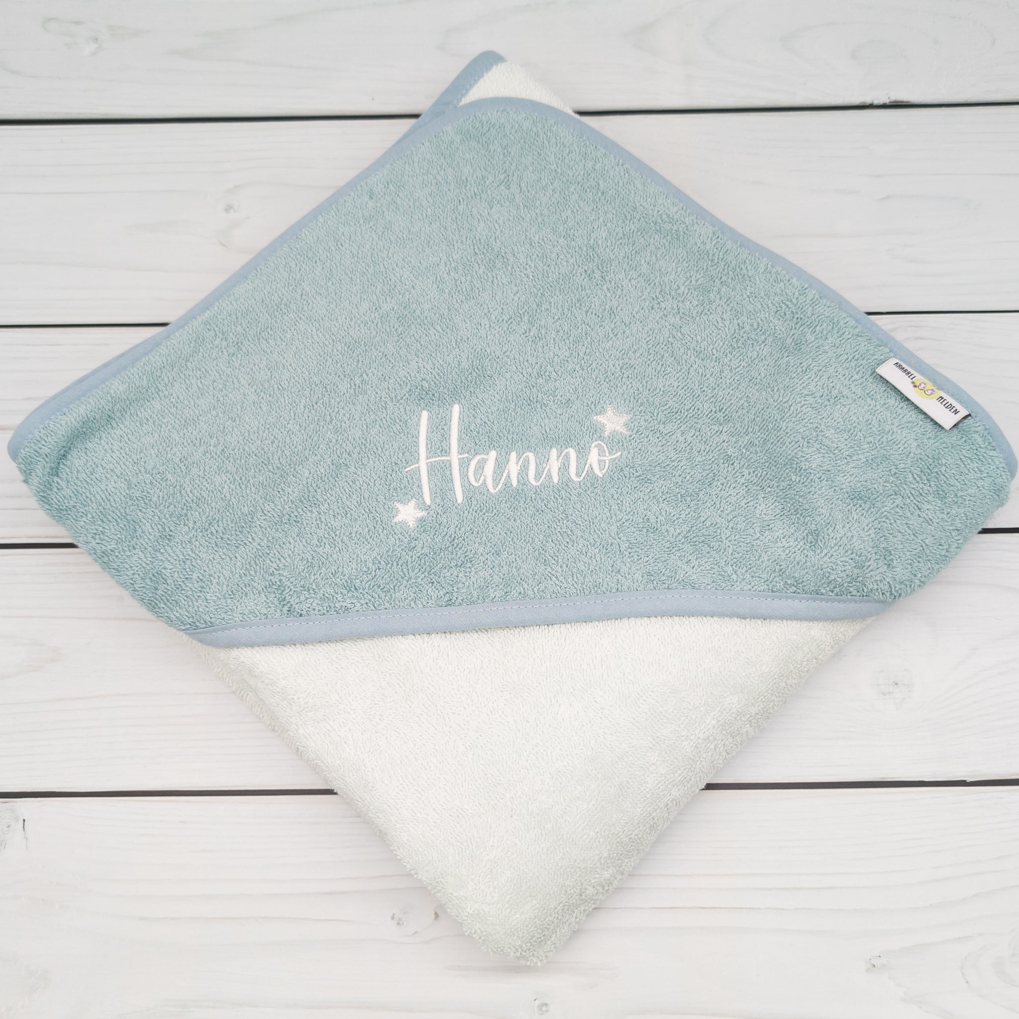 Kapuzenhandtuch bestickt mit Namen, Handtuch, 100x100cm personalisiert
