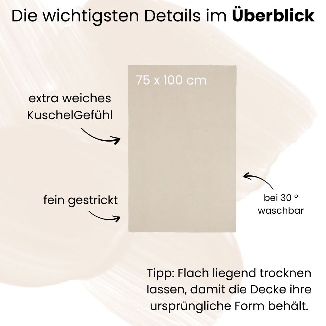 Personalisierte Babydecke mit Blumen für Babys 75 x 100cm - Schönes Geschenk zur Taufe