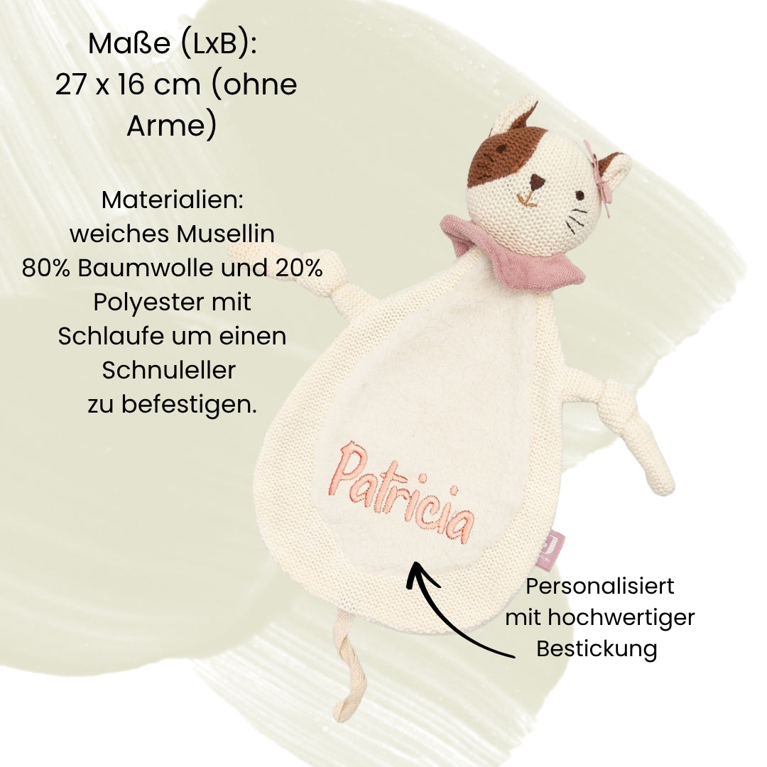 Schnuffeltuch Schmusetuch Hase beige mit Personalisierung für Babys (Kopie)