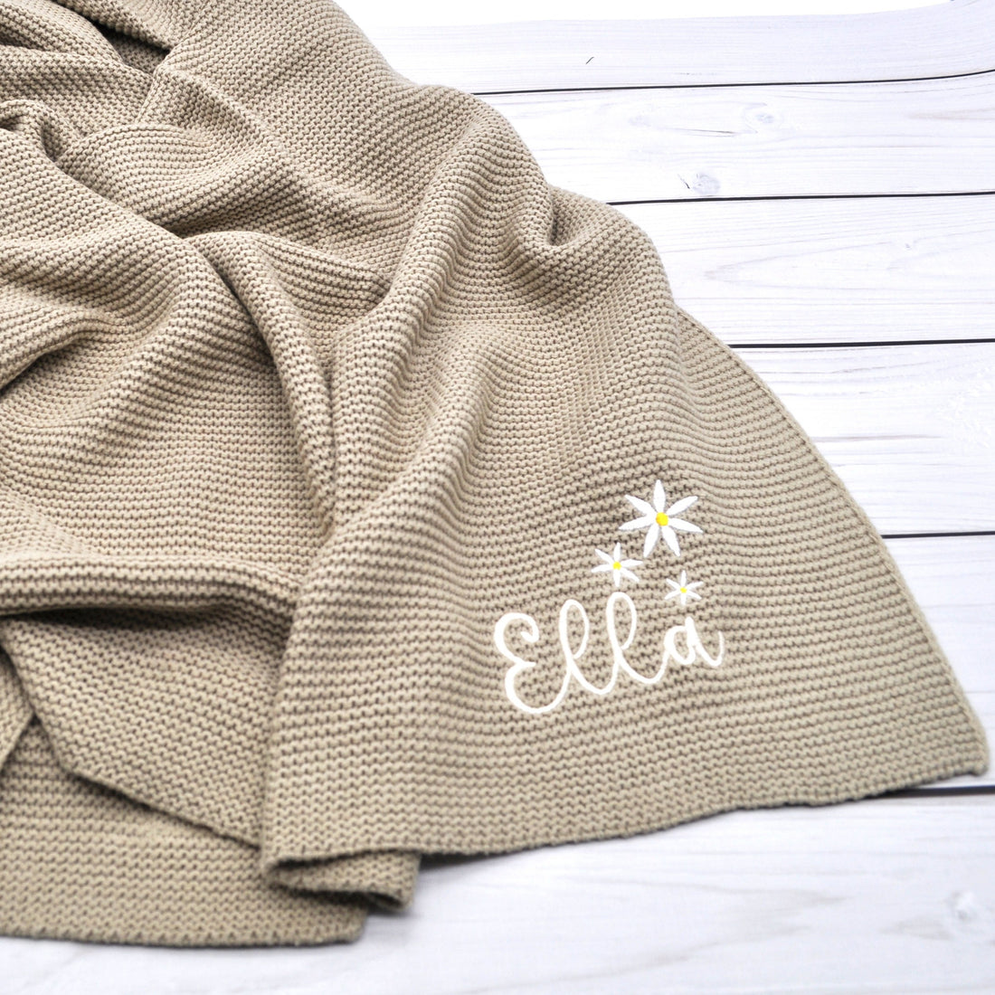 Babystrickdecke mit Personalisierung