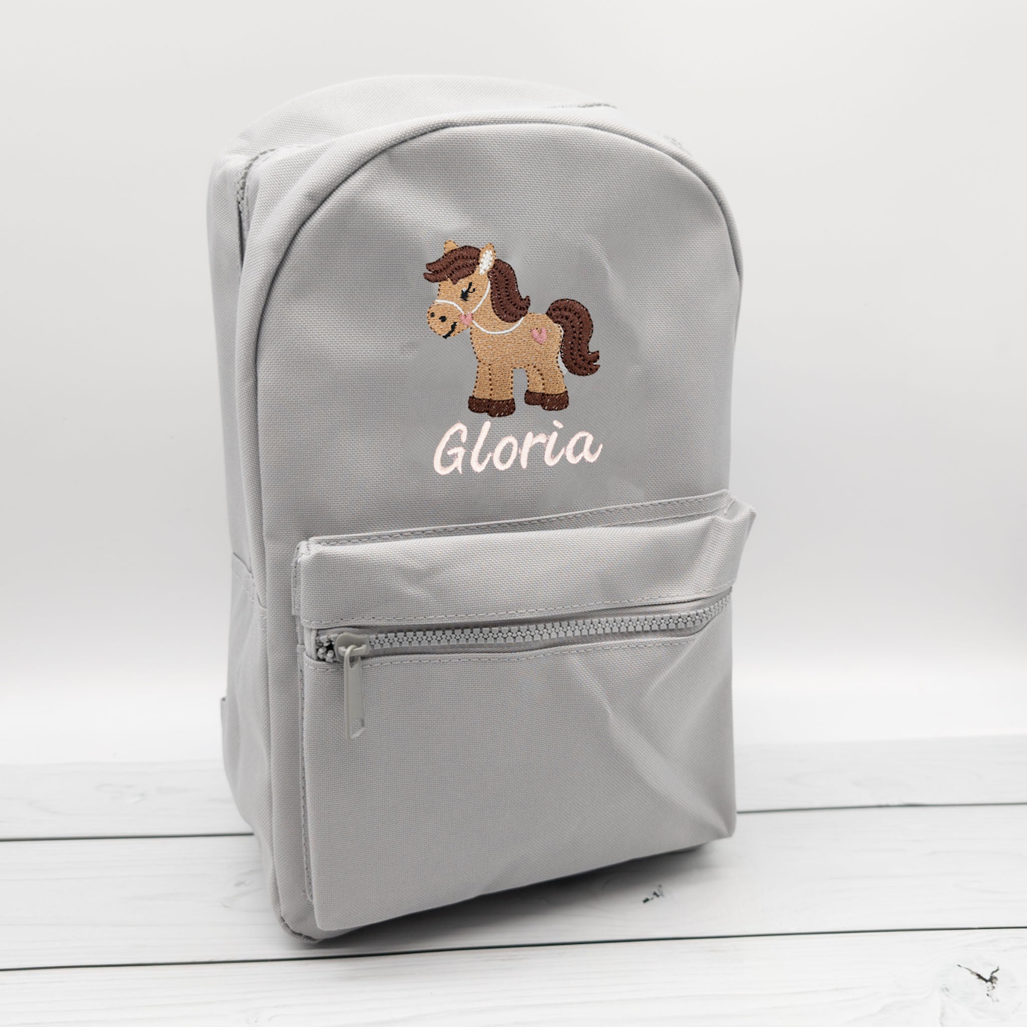 Kinderrucksack personalisiert mit Name und Pferd 6 Farben wählbar