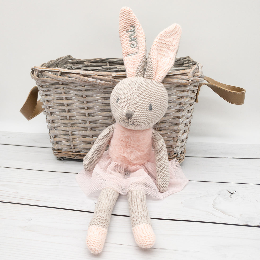 Schmusetier Hase Kuscheltier bestickt mit Name personalisiert