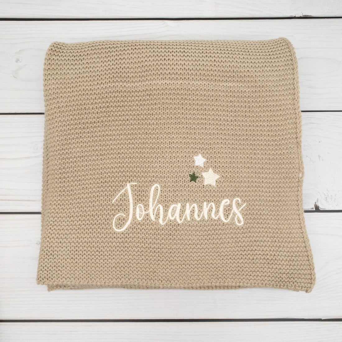 Personalisierte Babydecke mit Sterne für Babys 75 x 100cm - Schönes Geschenk zur Taufe