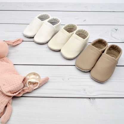 Krabbelschuhe für Baby und Kleinkinder in drei Farben wählbar