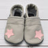 Krabbelschuhe in hellgrau mit rosa Stern in Größe 22