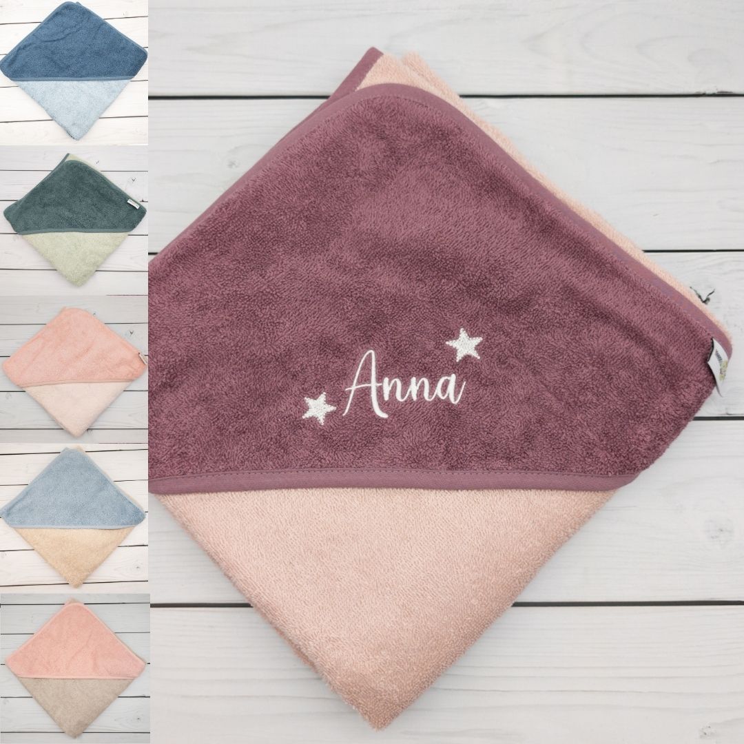 Kapuzenhandtuch bestickt mit Namen, Handtuch, 100x100cm personalisiert