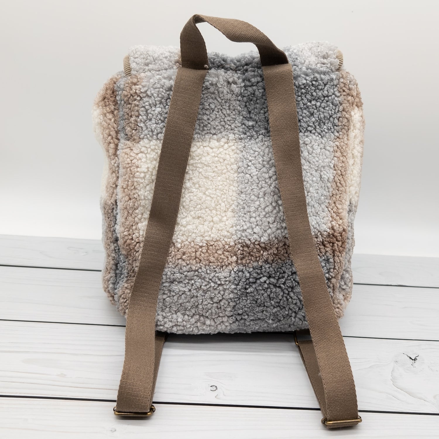 Teddy Kinder Rucksack kariert - personalisiert mit Namen - toller Kindergartenrucksack