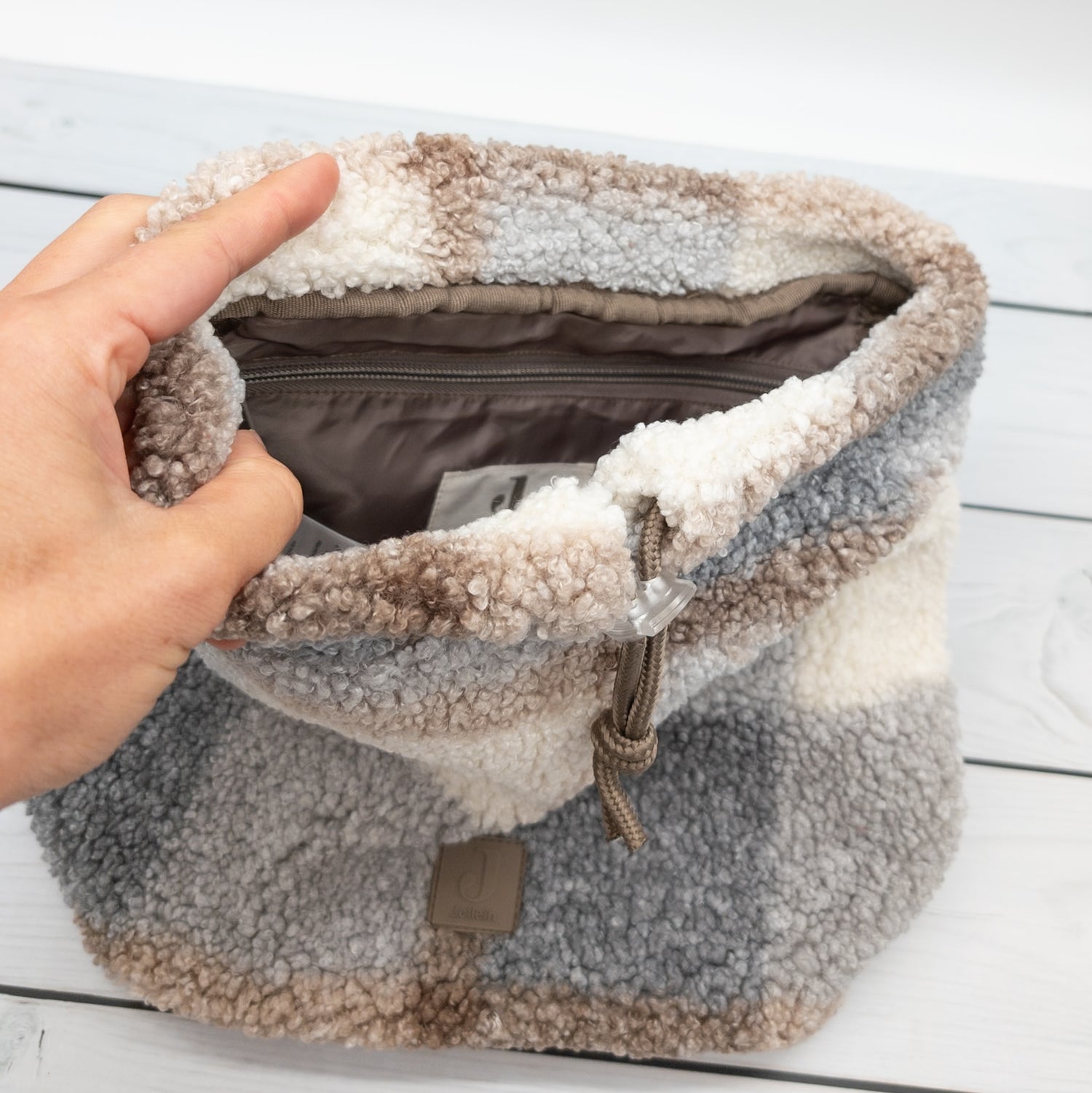 Teddy Kinder Rucksack kariert - personalisiert mit Namen - toller Kindergartenrucksack