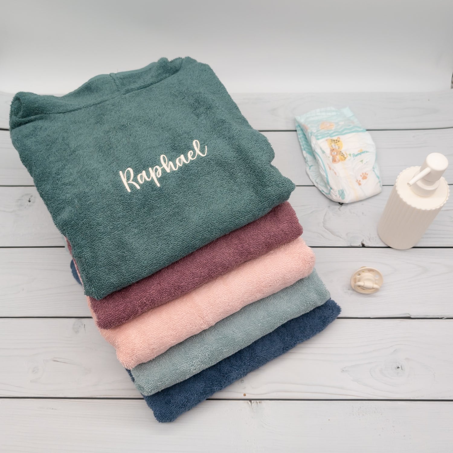 Badeponcho mit Name Badecape Kinderhandtuch Badetuch personalisiert