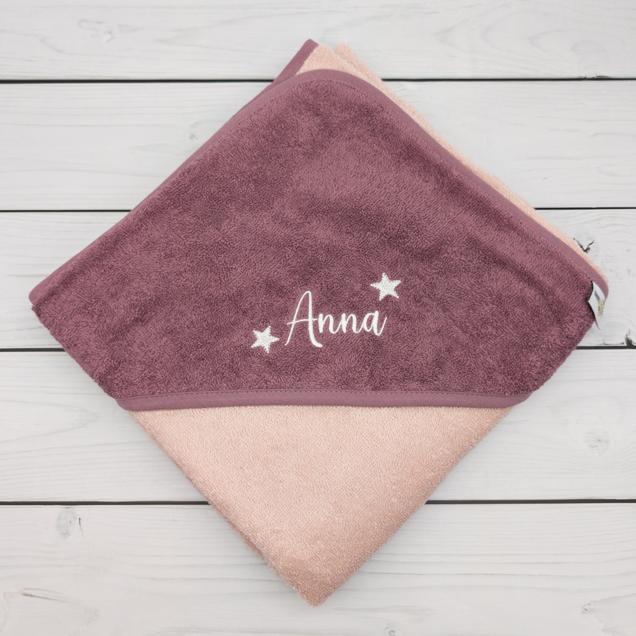 Kapuzenhandtuch bestickt mit Namen, Handtuch, 100x100cm personalisiert
