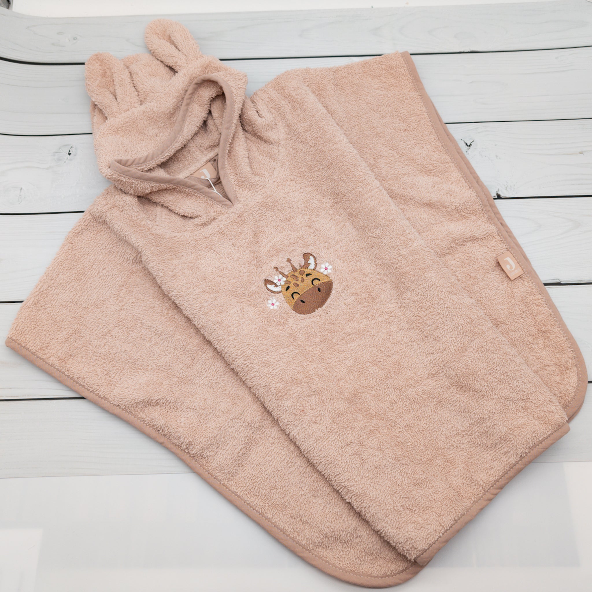 B-Ware Badeponcho in rosa mit Giraffe