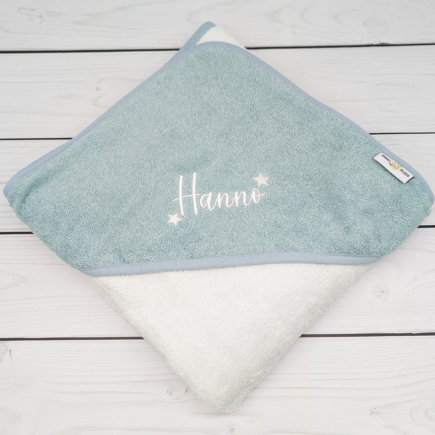 Kapuzenhandtuch bestickt mit Namen, Handtuch, 100x100cm personalisiert