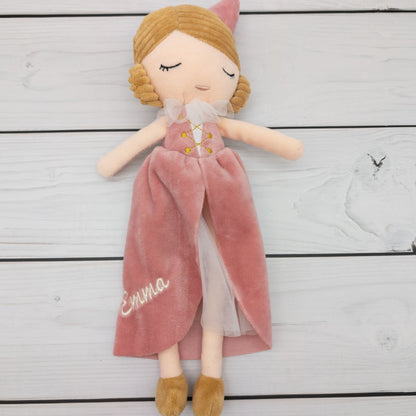 Personalisierte Prinzessind im rosa Kleid - mit Namen bestickt