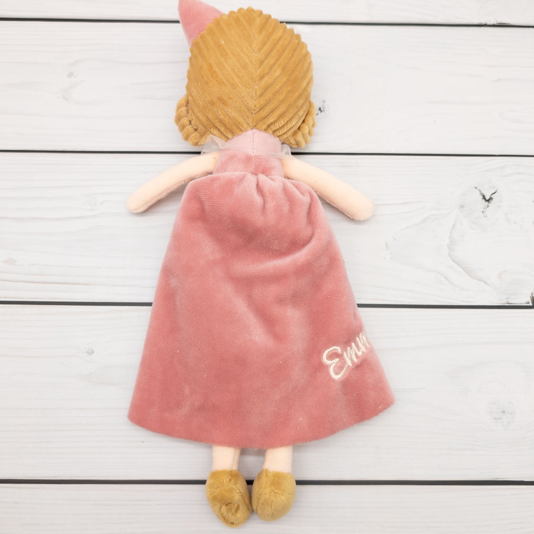 Personalisierte Prinzessind im rosa Kleid - mit Namen bestickt