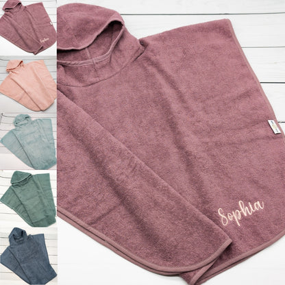 Badeponcho mit Hasenohren Badecape Kinderhandtuch Badetuch personalisiert