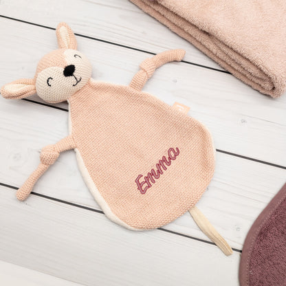 Geschenk-Set Reh - Kapuzenhandtuch und Krabbelschuhe und Schmusetuch