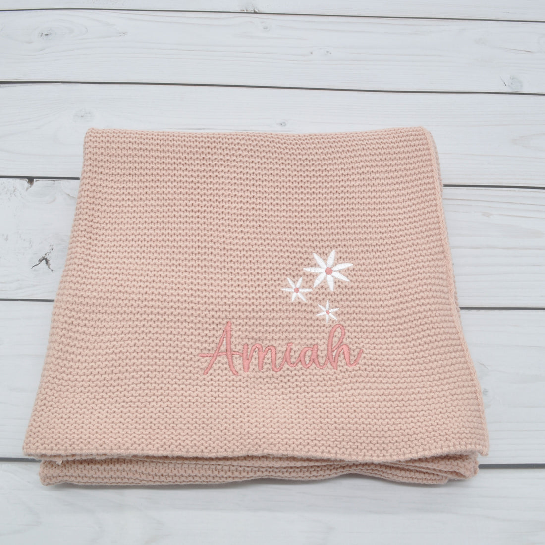 Personalisierte Babydecke in rosa für Babys 75x100cm - Schönes Geschenk zur Taufe