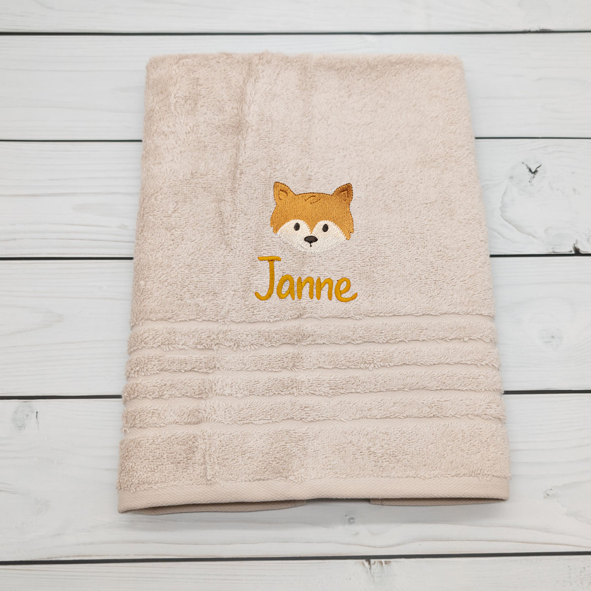 Personalisiertes Handtuch mit Fuchs und Name – 50 x 100 cm
