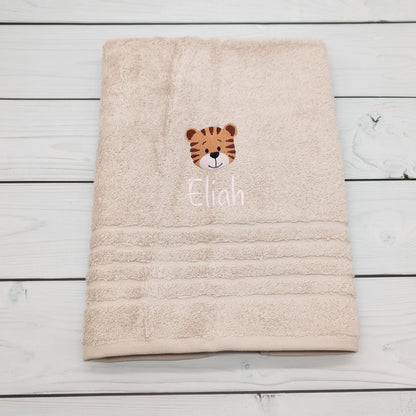 Personalisiertes Handtuch mit Tiger und Name – 50 x 100 cm
