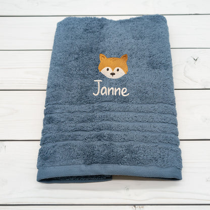 Personalisiertes Handtuch mit Fuchs und Name – 50 x 100 cm