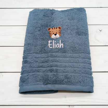 Personalisiertes Handtuch mit Tiger und Name – 50 x 100 cm