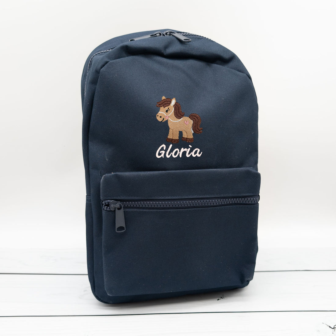 Kinderrucksack personalisiert mit Name und Pferd 6 Farben wählbar