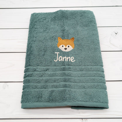 Personalisiertes Handtuch mit Fuchs und Name – 50 x 100 cm