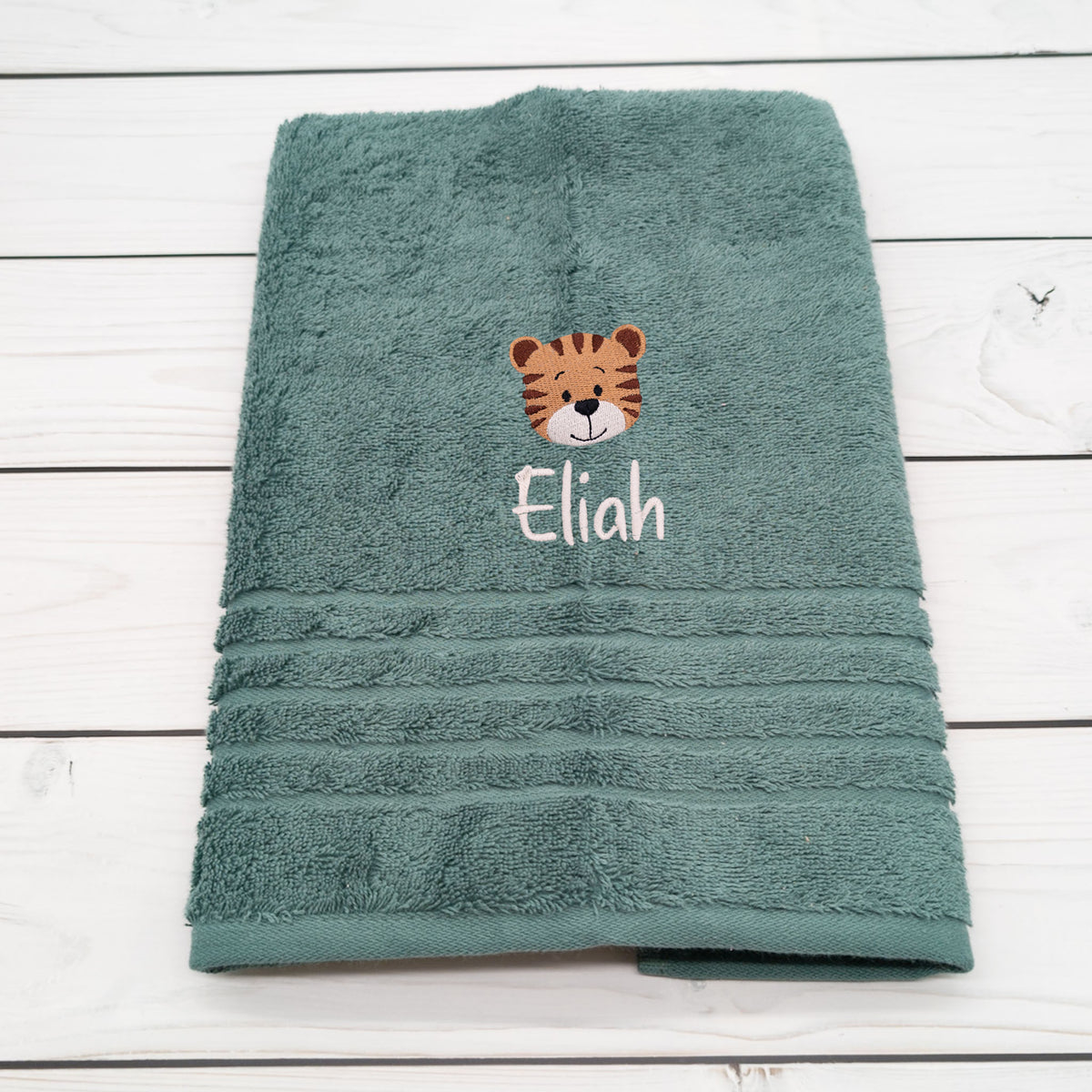 Personalisiertes Handtuch mit Tiger und Name – 50 x 100 cm