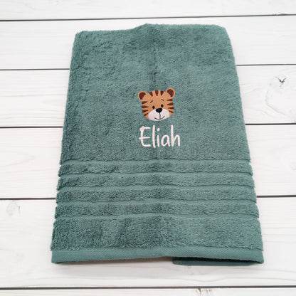 Personalisiertes Handtuch mit Tiger und Name – 50 x 100 cm