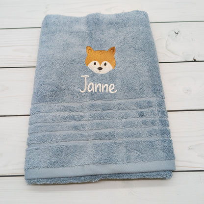 Personalisiertes Handtuch mit Fuchs und Name – 50 x 100 cm