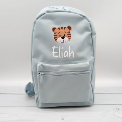 Kinderrucksack personalisiert mit Name und Tiger 6 Farben wählbar