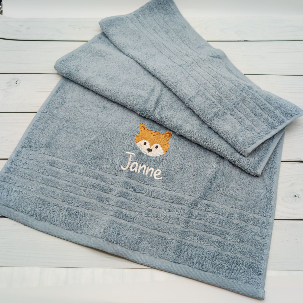 Personalisiertes Handtuch mit Fuchs und Name – 50 x 100 cm