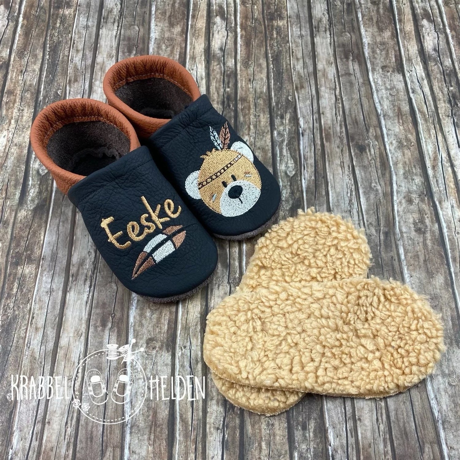 Teddysohle aus Biobaumwolle