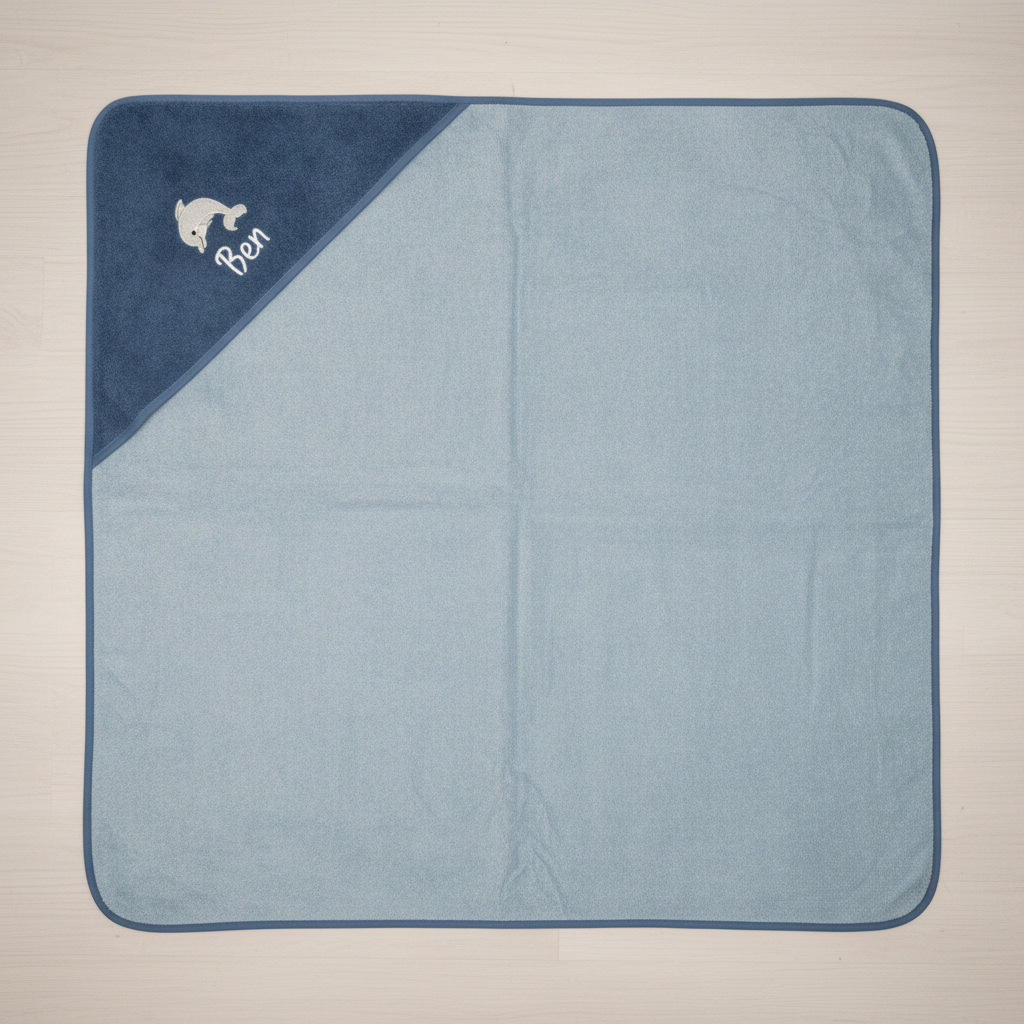 Personalisiertes Kapuzenhandtuch Delfin mit Namen