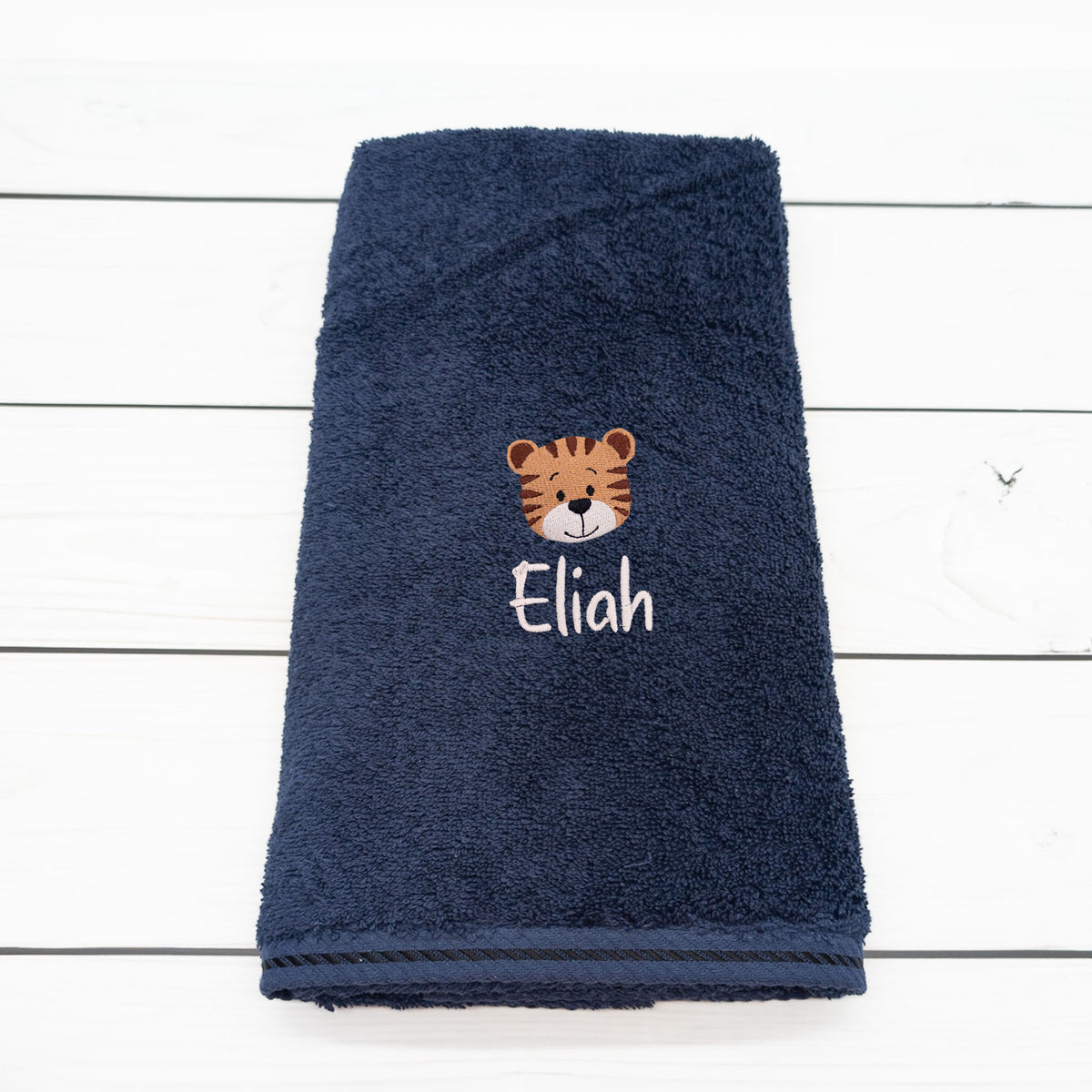 Personalisiertes Handtuch mit Tiger und Name – 50 x 100 cm