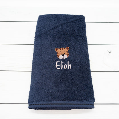 Personalisiertes Handtuch mit Tiger und Name – 50 x 100 cm